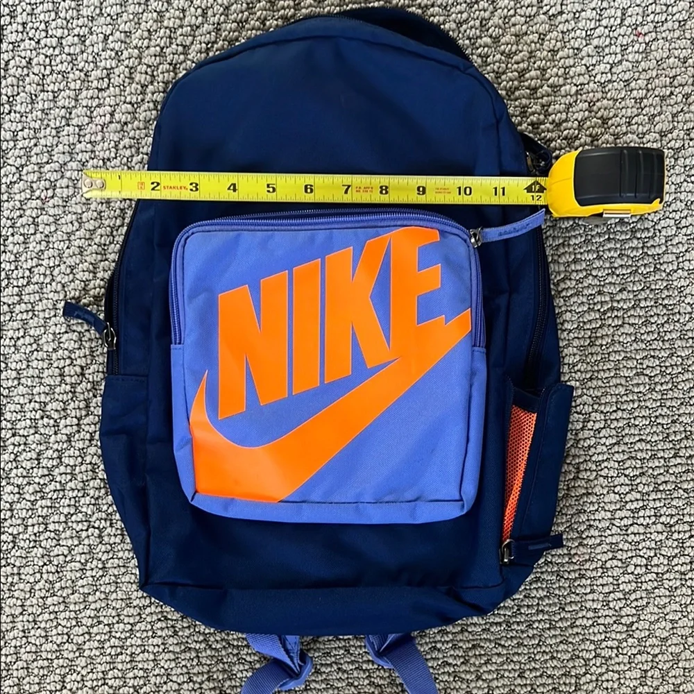 Perfect Mid-Sized Backpack Blue, Purple and Orange nike double zip